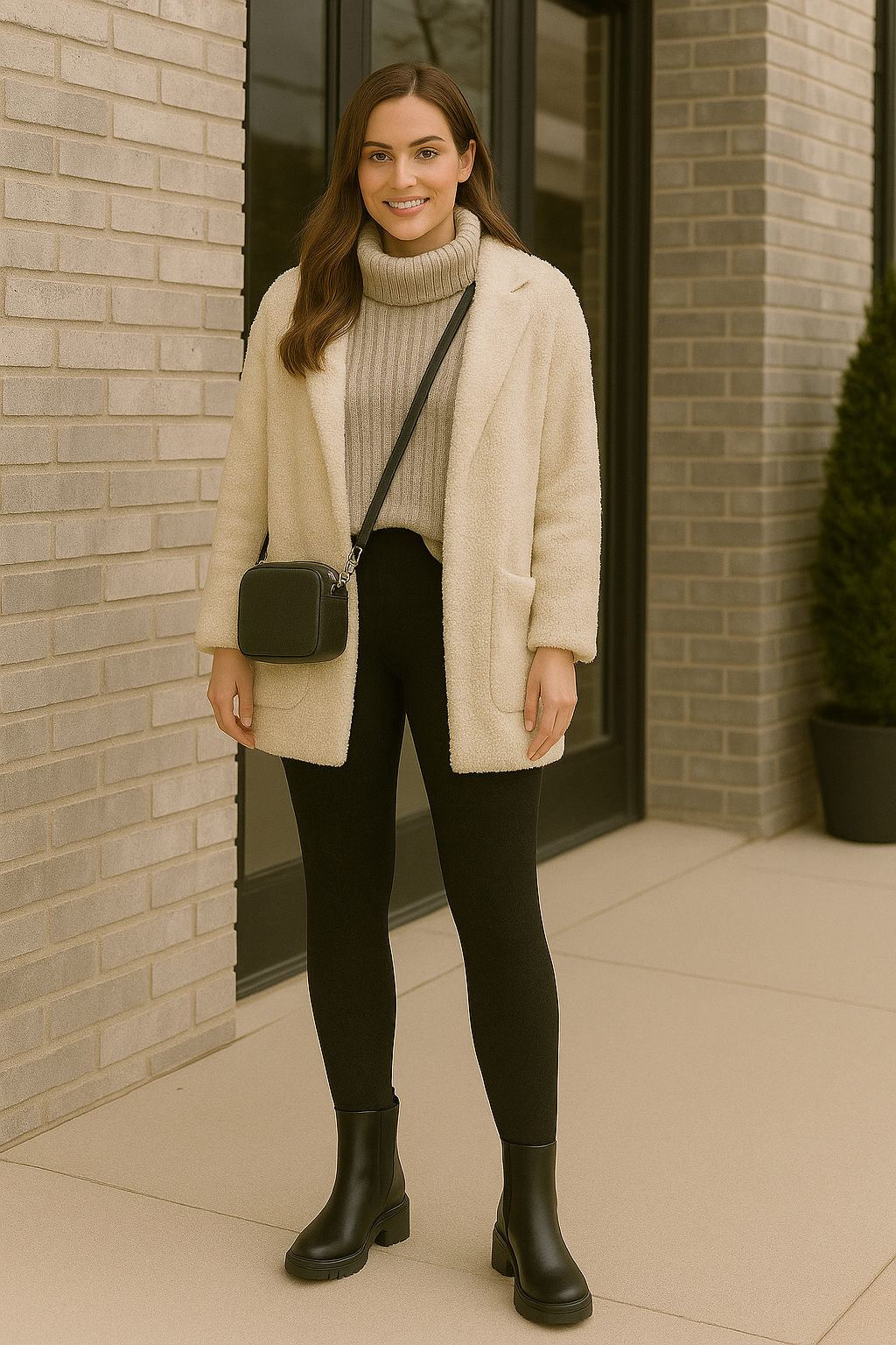 Legging With Plush Flowers