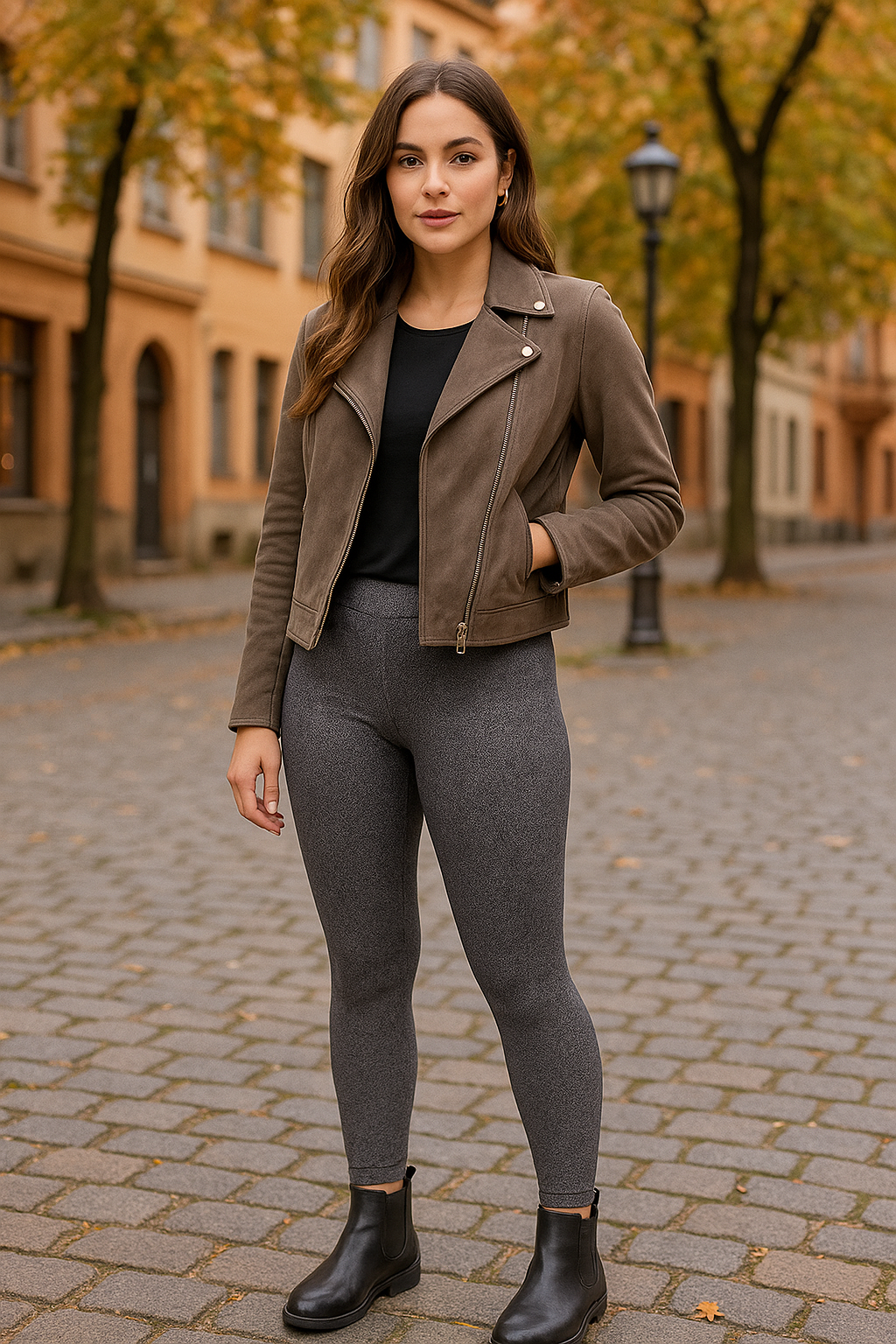 Legging Estampado Encaje Negro