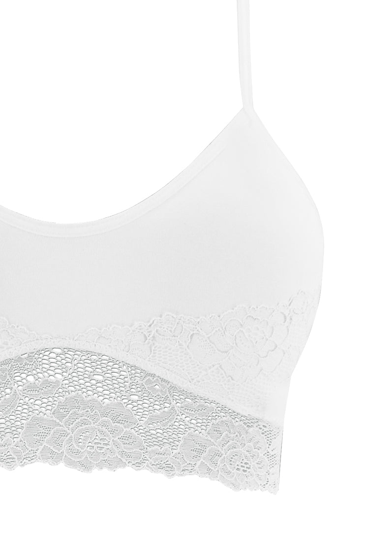 PIMA COTTON QUARTZ BRALETTE WITH LACE