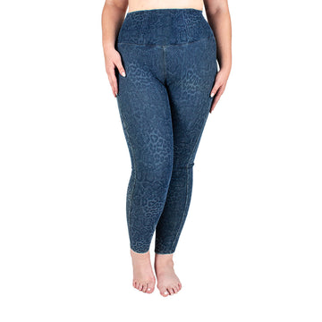 Legging Stretch Control Algodón Premium Azul Víbora