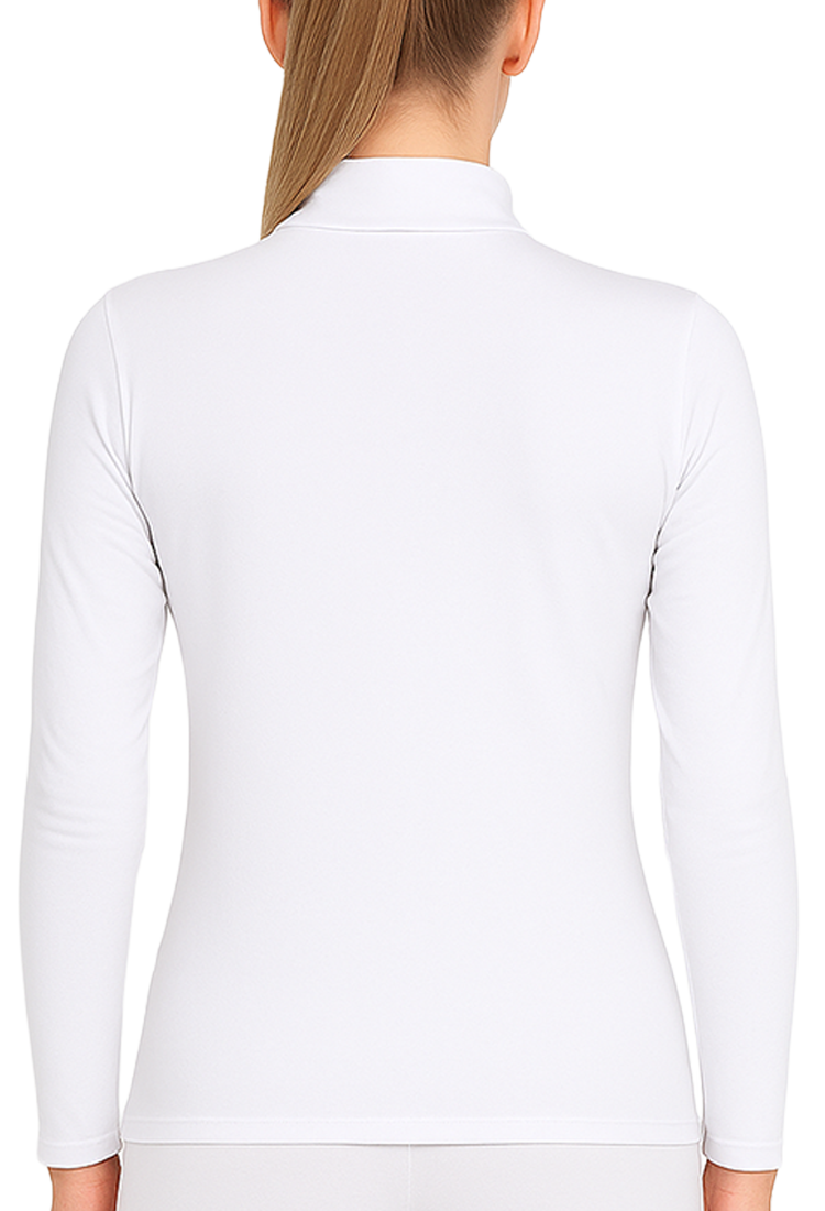 Camiseta Térmica Doble Afelpada Cuello Alto Blanco