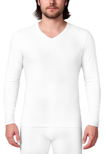 Men's Double Plush V Neck Thermal T-shirt