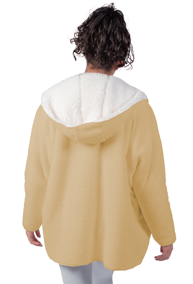 Reversible Winter Jacket with Hood and Pockets