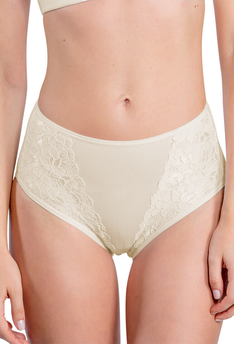 Panty alta ALGODÓN PIMA con encaje 9001 - Oscar Hackman