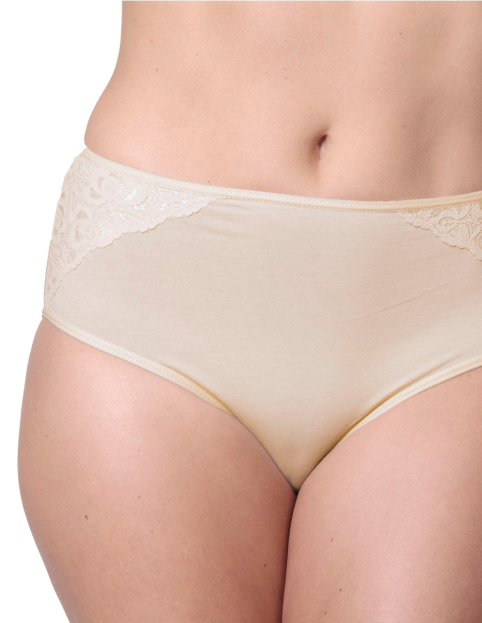 Tripack Panty alta de ALGODÓN PIMA con encaje 9015 - Oscar Hackman