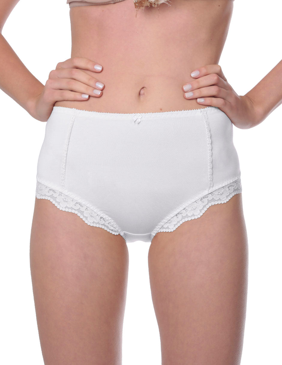 Tripack Panty alta de ALGODÓN PIMA con encaje 9054 - Oscar Hackman
