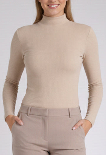 Camiseta Térmica Cuello Mao Beige