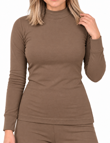 Camiseta Térmica Doble Afelpada Cuello Alto Blanco Cocoa