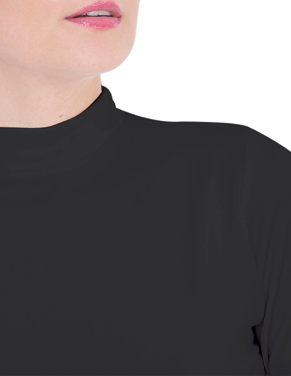 Camiseta Térmica Doble Afelpada Cuello Alto Negro