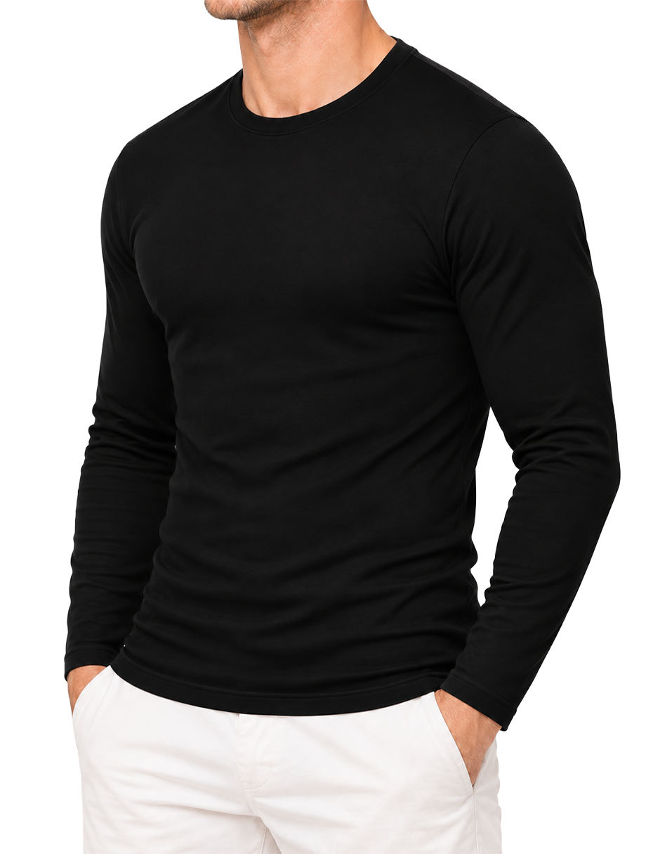 Camiseta Térmica Caballero Cuello Redondo Doble Afelpada