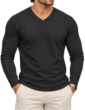 Men's Double Plush V Neck Thermal T-shirt 