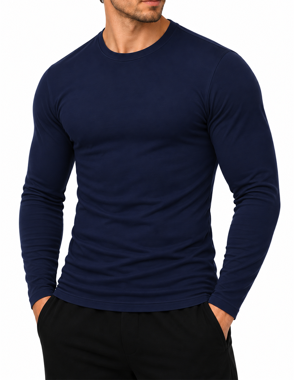 Camiseta Térmica Caballero Cuello Redondo Doble Afelpada