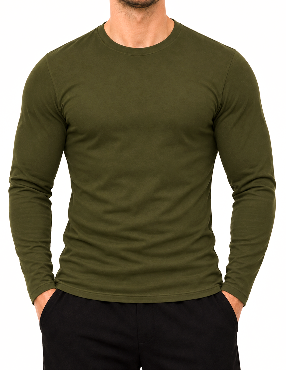 Camiseta Térmica Caballero Cuello Redondo Doble Afelpada