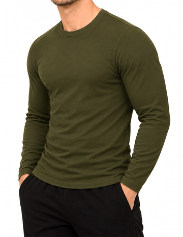 Camiseta Térmica Caballero Cuello Redondo Doble Afelpada