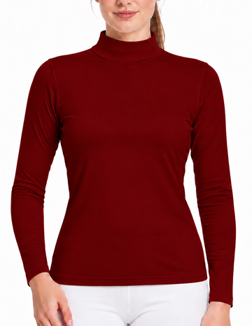 Camiseta Térmica Doble Afelpada Cuello Alto Vino