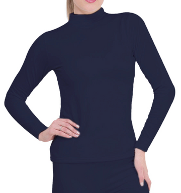 Camiseta Térmica Doble Afelpada Cuello Alto Azul Marino