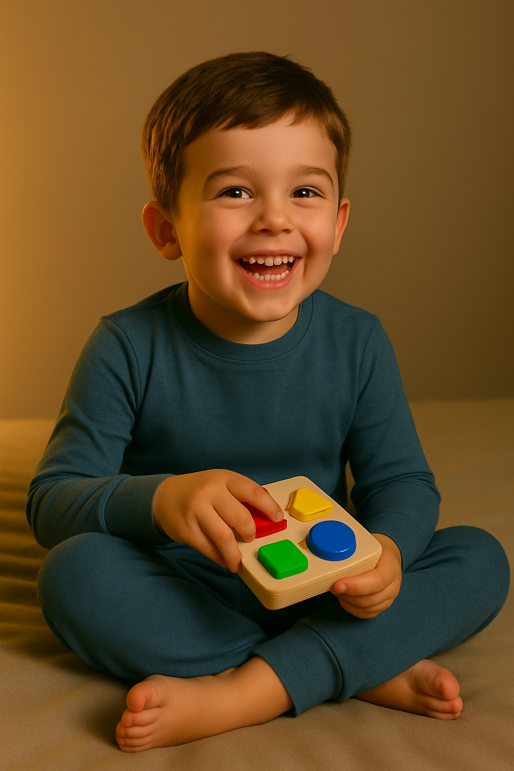 Set Pijama Listada Niño Azul