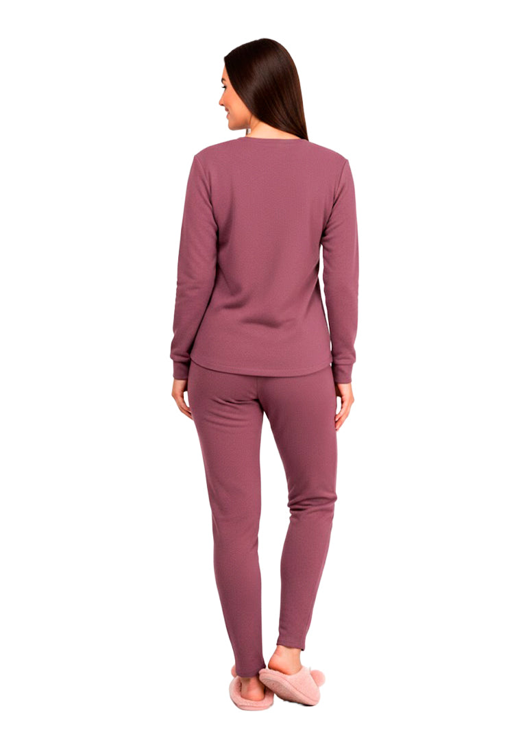 Set Pijama Térmica Afelpada Dama Vino