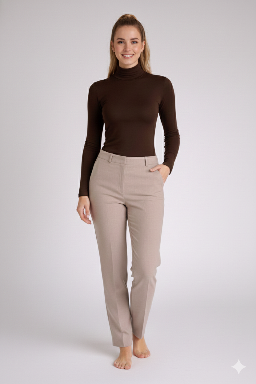 Camiseta Térmica Cuello Mao Café