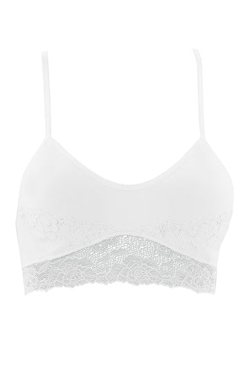 Bralette Cuarzo Algodón Pima con encaje