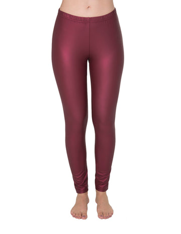 Legging Metálico Liso Marsala