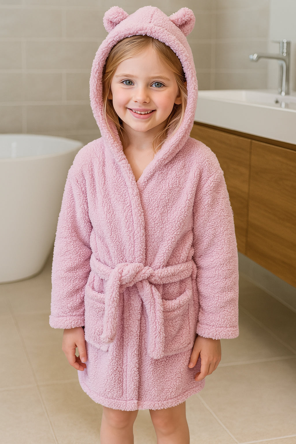 Bata Sherpa infantil Rosa