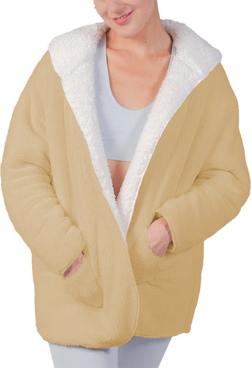 Chaqueta Invernal reversible con Capucha y Bolsillos Camel