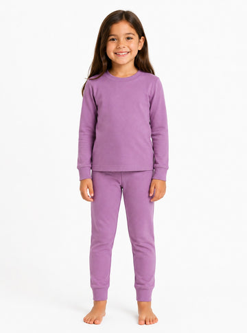 Set Pijama Listada Niña Lila