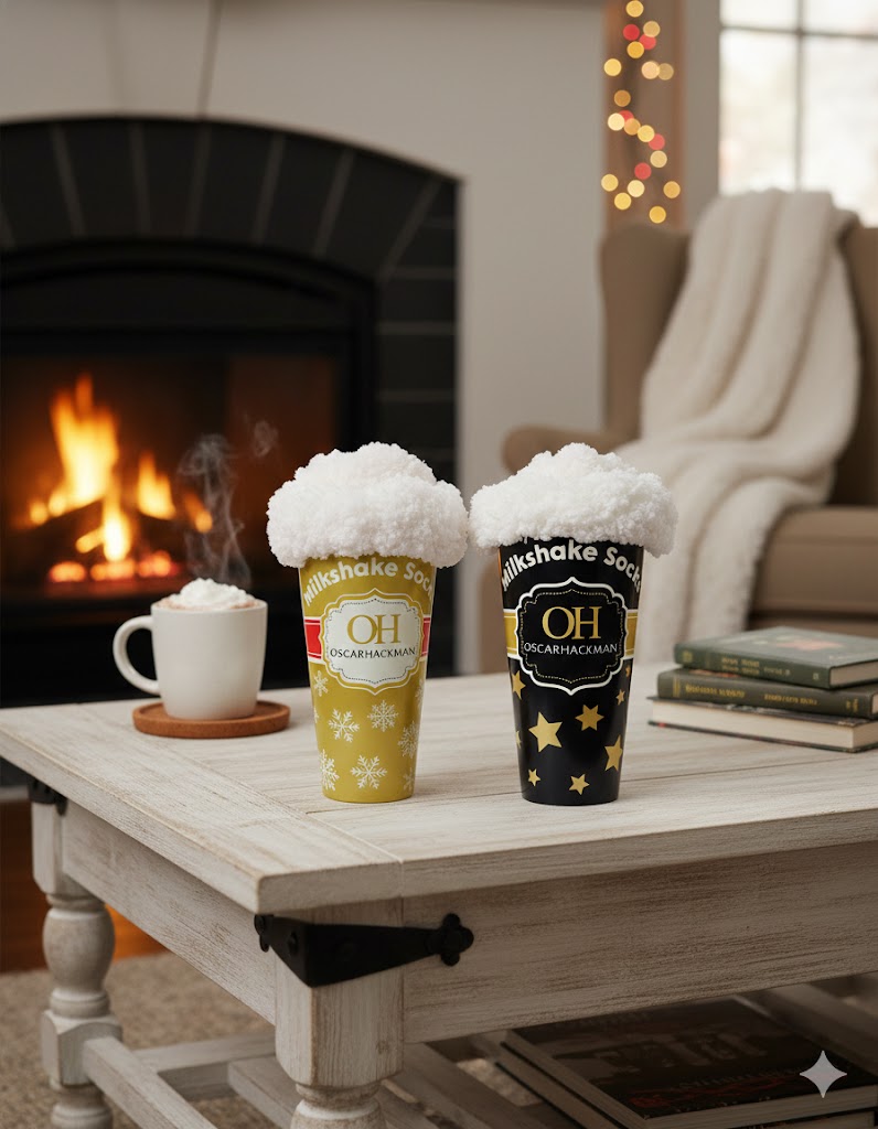 Calcetines Sherpa con Vaso Milk Shake para Dama