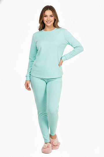 Set Pijama Térmica Afelpada Dama Turquesa