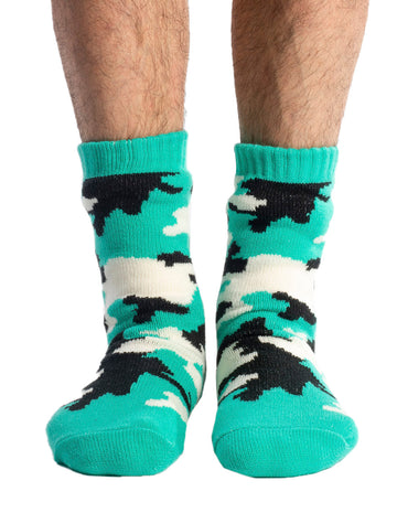 Green Camouflage Sherpa Sock