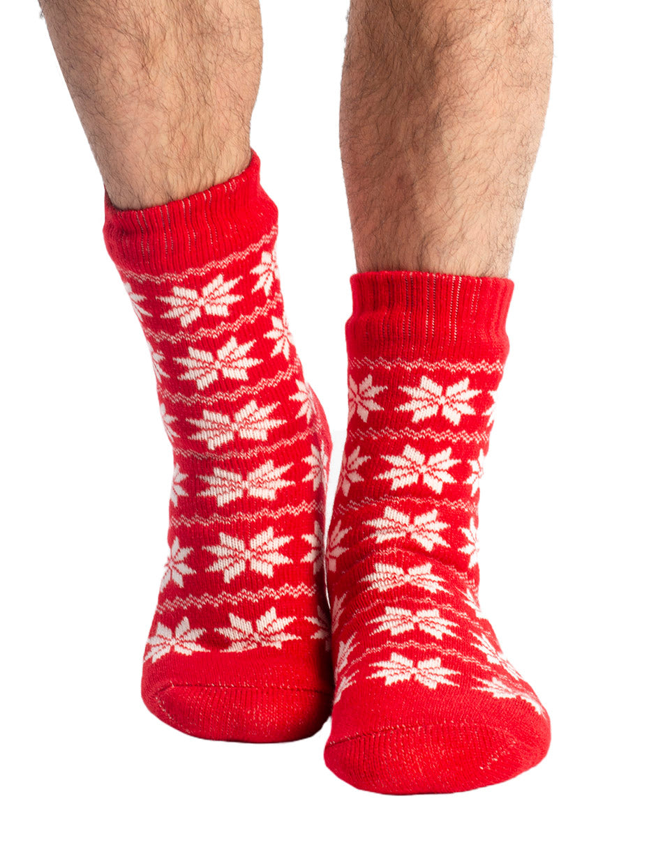 Red Sherpa Sock With Print