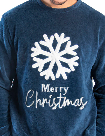 Set Pijama Afelpada Copo de Nieve Caballero