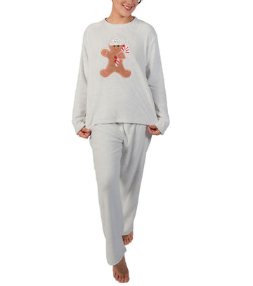 Ginger Cookie Ladies Plush Pajamas