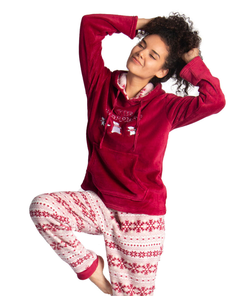 Conjunto Pijama Capucha con Pantalón Dama Happiest