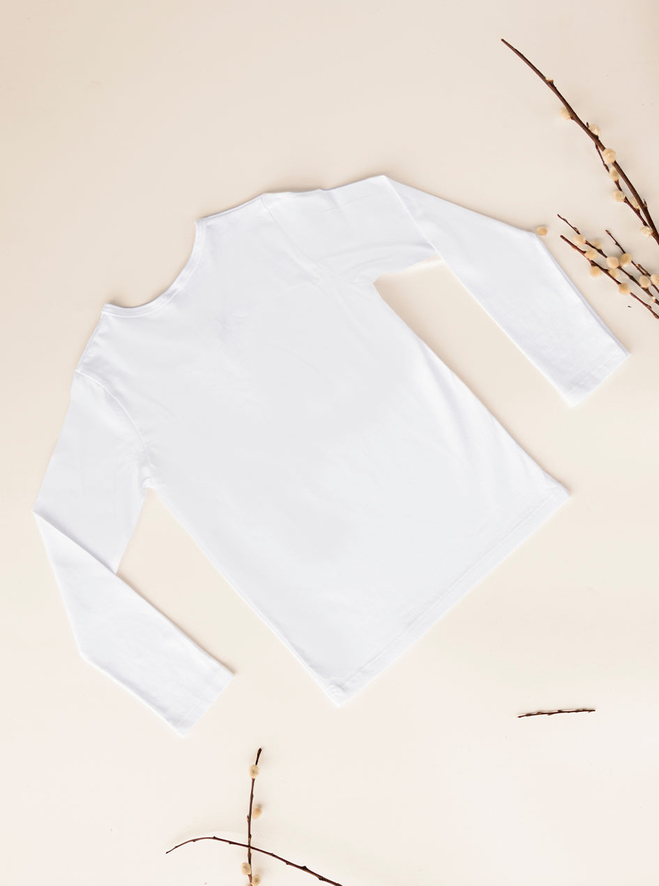Camiseta De Algodón Manga Larga